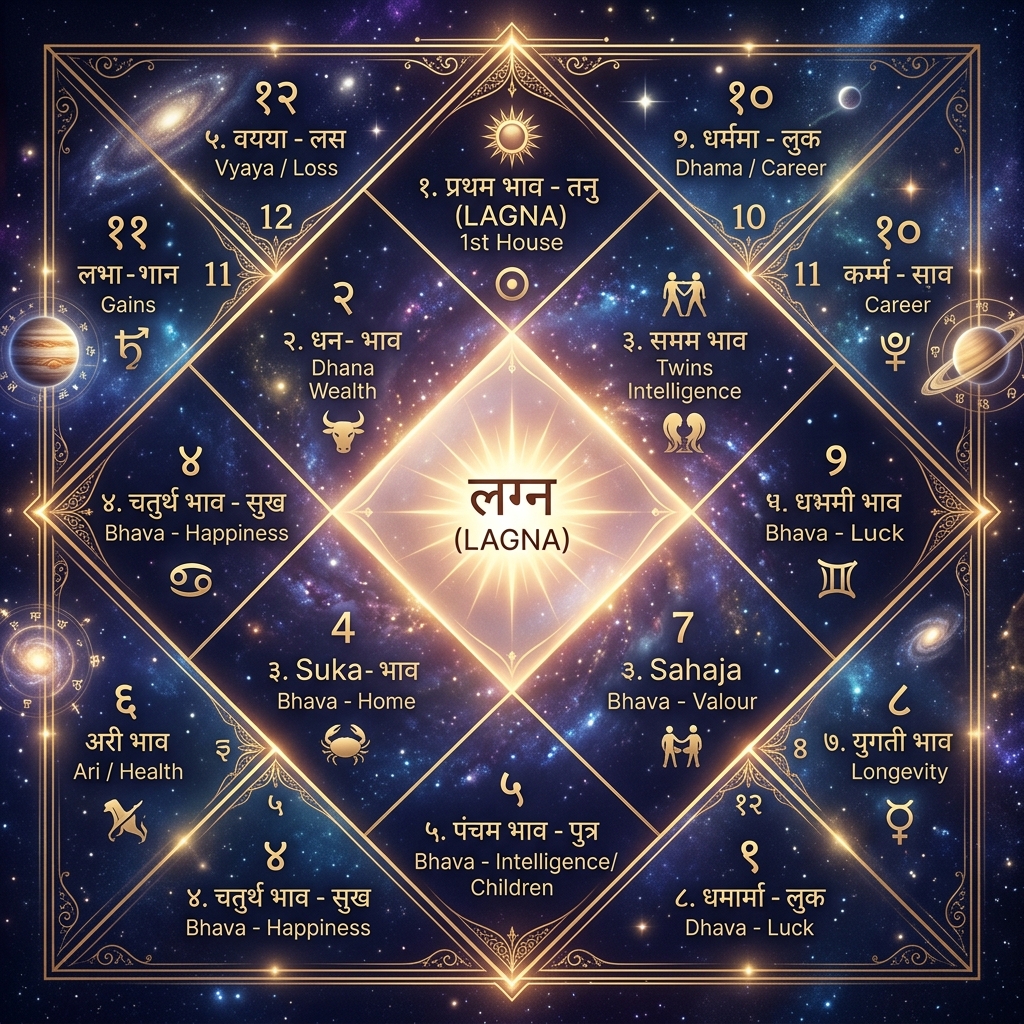 The 12 Houses in Vedic Astrology: Complete Guide to Bhavas