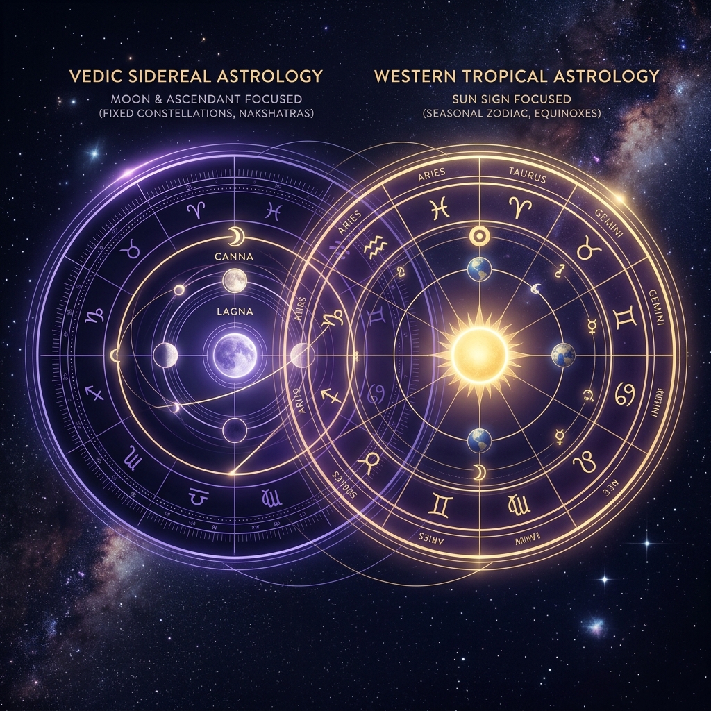 Vedic Astrology vs Western Astrology: The Complete Difference Explained